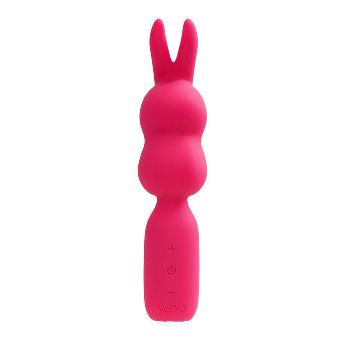 Vedo Hopper Bunny Rechargeable Silicone Mini Wand Vibrator Pink - SexToy.com