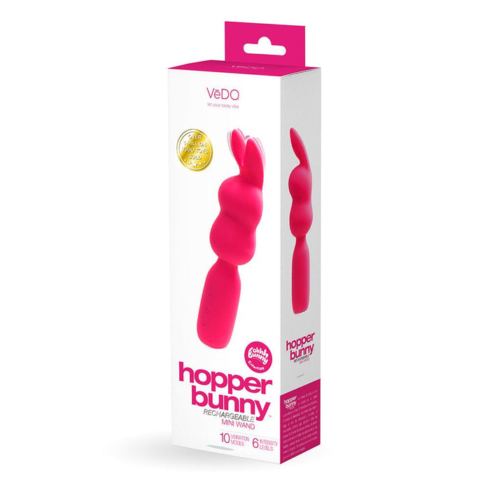 Vedo Hopper Bunny Rechargeable Silicone Mini Wand Vibrator Pink - SexToy.com