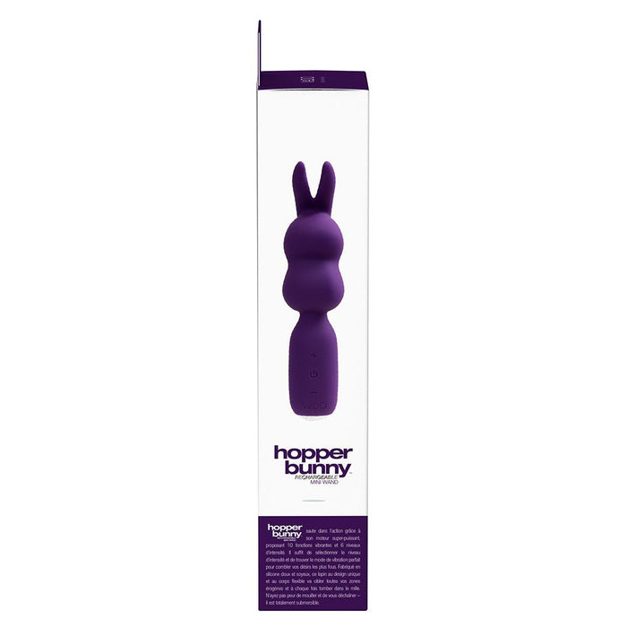 Vedo Hopper Bunny Rechargeable Silicone Mini Wand Vibrator Purple - SexToy.com