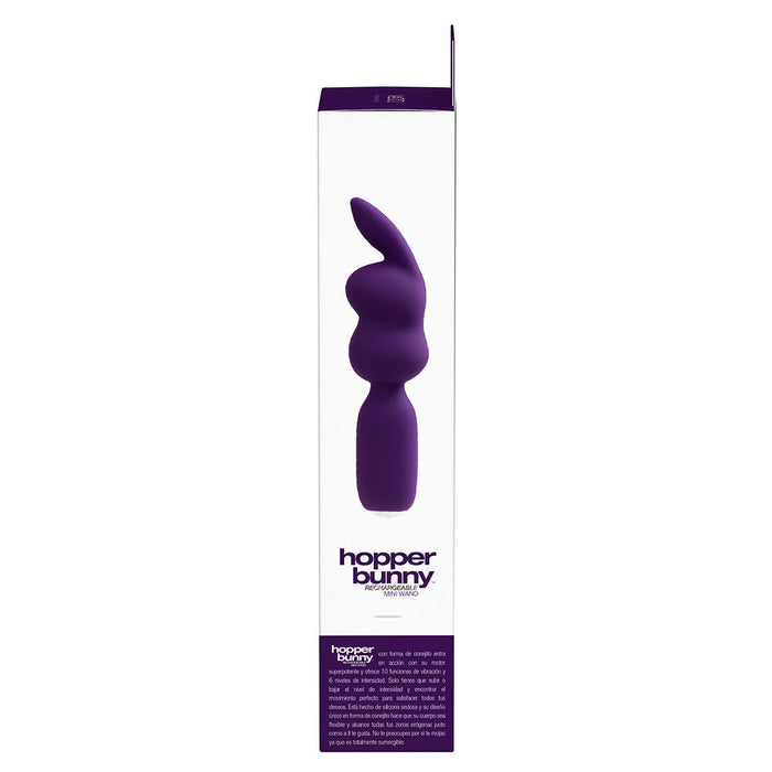 Vedo Hopper Bunny Rechargeable Silicone Mini Wand Vibrator Purple - SexToy.com