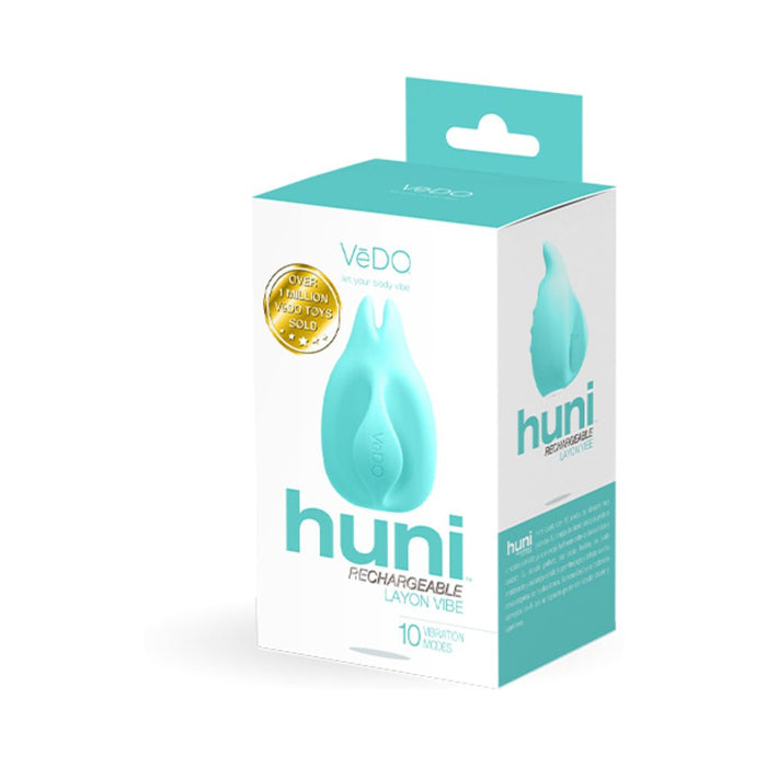 Vedo Huni Rechargeable Finger Vibe Tease Me Turquoise - SexToy.com