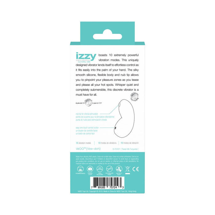 VeDO Izzy Rechargeable Clitoral Vibe - Turquoise - SexToy.com