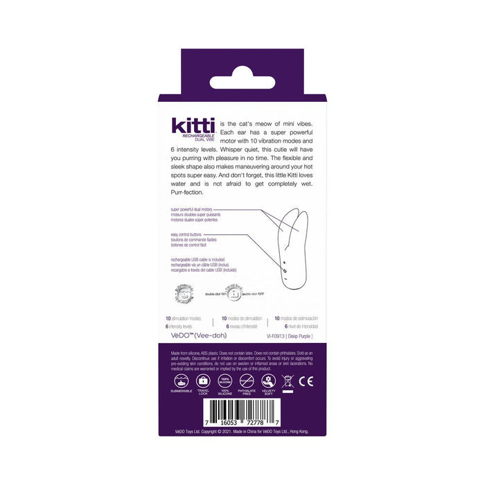 Vedo Kitti Rechargeable Dual Vibe Deep Purple - SexToy.com