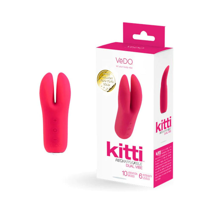 Vedo Kitti Rechargeable Dual Vibe Foxy Pink - SexToy.com