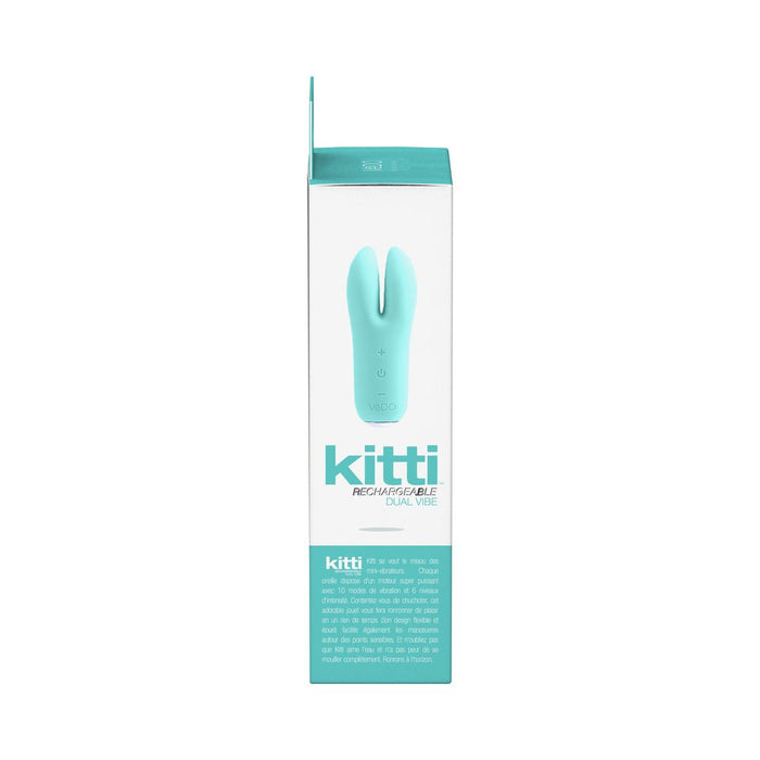 Vedo Kitti Rechargeable Dual Vibe Tease Me Turquoise - SexToy.com