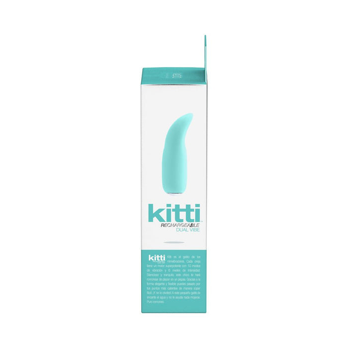 Vedo Kitti Rechargeable Dual Vibe Tease Me Turquoise - SexToy.com