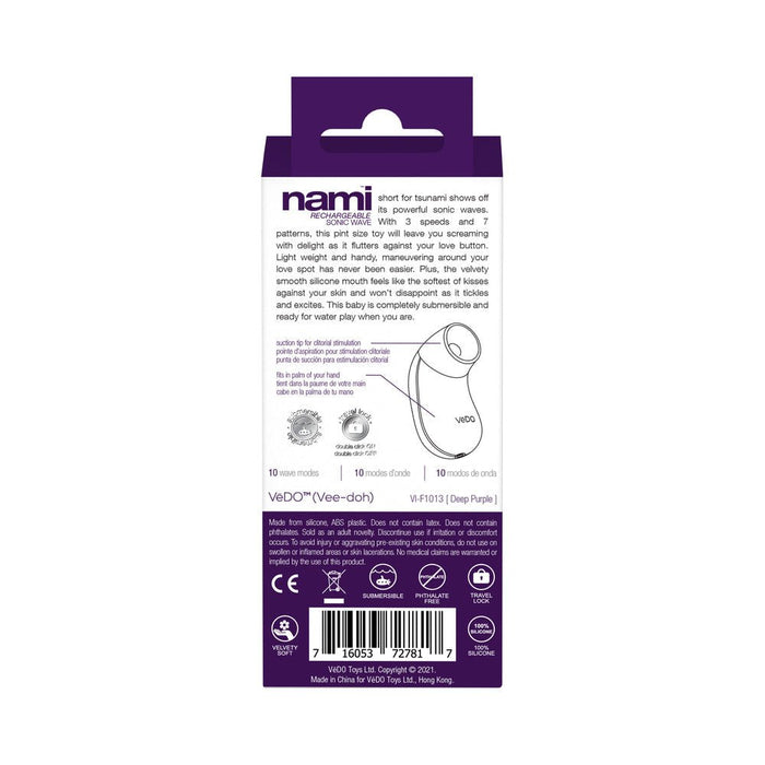 Vedo Nami Rechargeable Sonic Vibe Deep Purple - SexToy.com