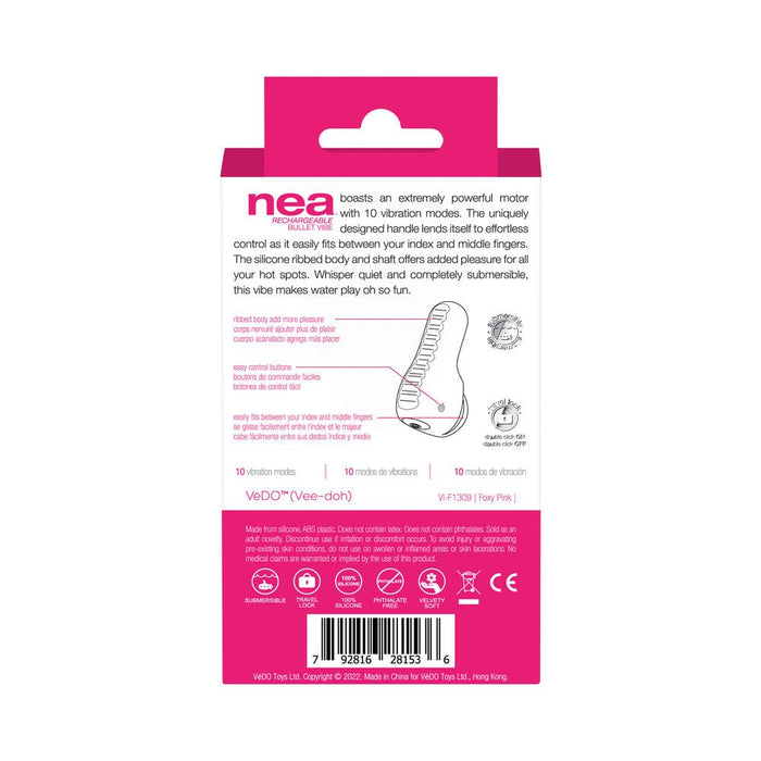 Vedo Nea Rechargeable Finger Vibe Foxy Pink - SexToy.com