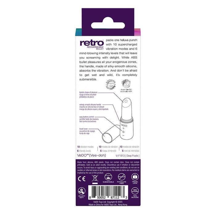 Vedo Retro Rechargeable Bullet Purple - SexToy.com