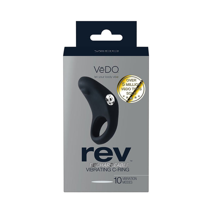 Vedo Rev Rechargeable Vibrating C - ring Black - SexToy.com