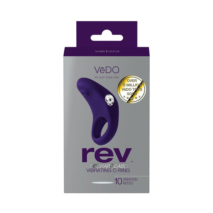 Vedo Rev Rechargeable Vibrating C - ring Purple - SexToy.com