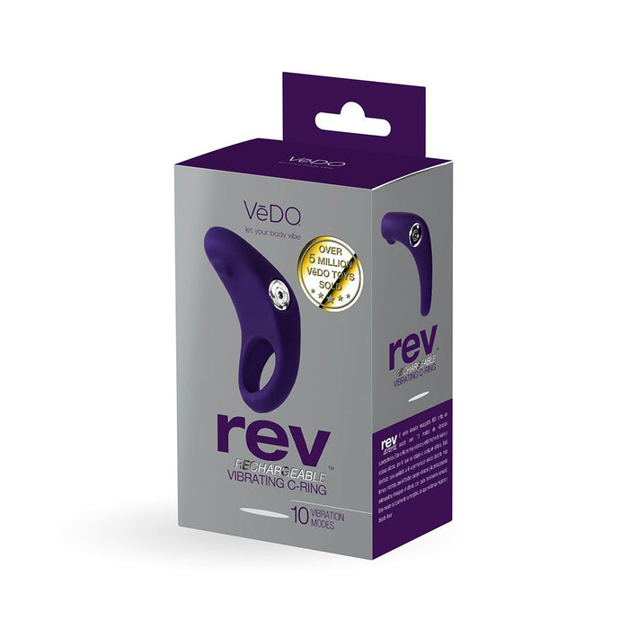 Vedo Rev Rechargeable Vibrating C - ring Purple - SexToy.com