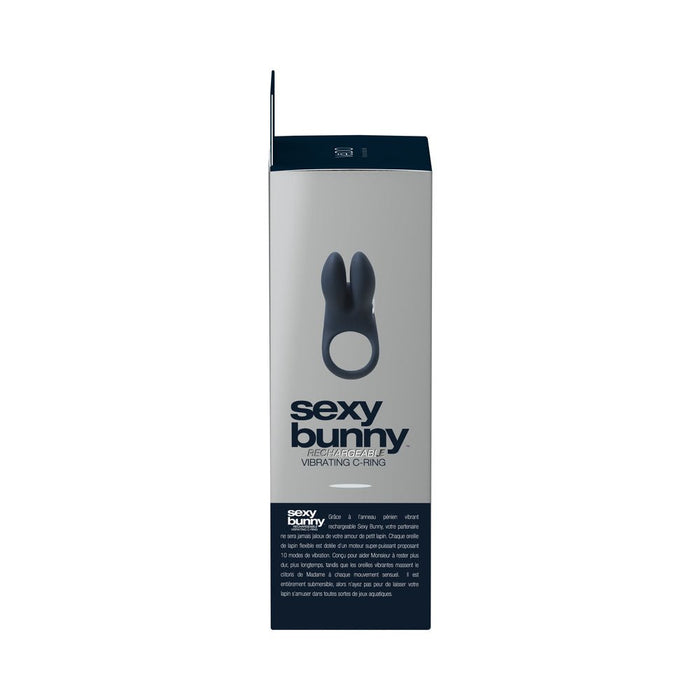 Vedo Sexy Bunny Rechargeable Vibrating C - ring Black Pearl - SexToy.com