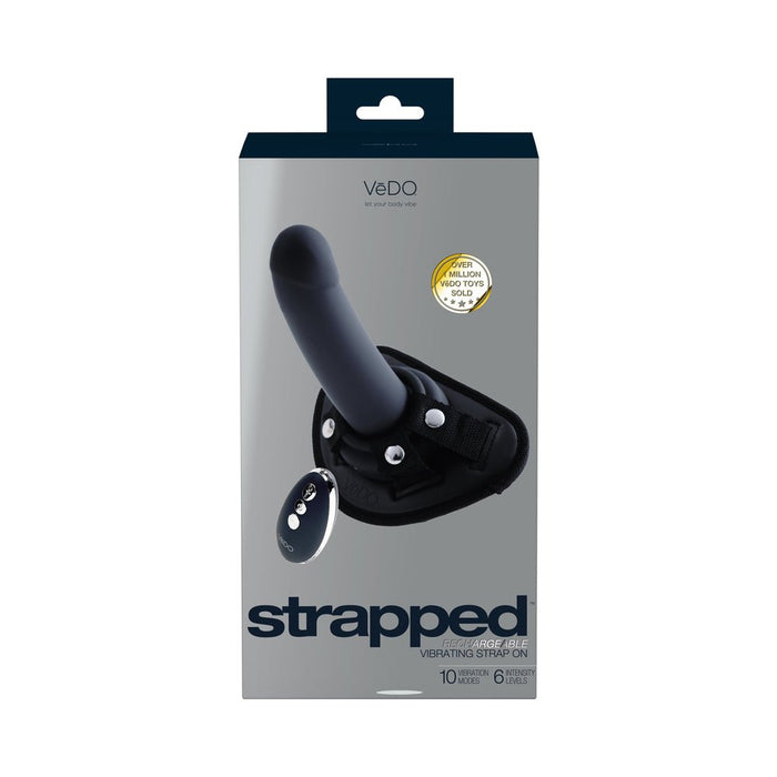 Vedo Strapped Rechargeable Strap - on Just Black - SexToy.com