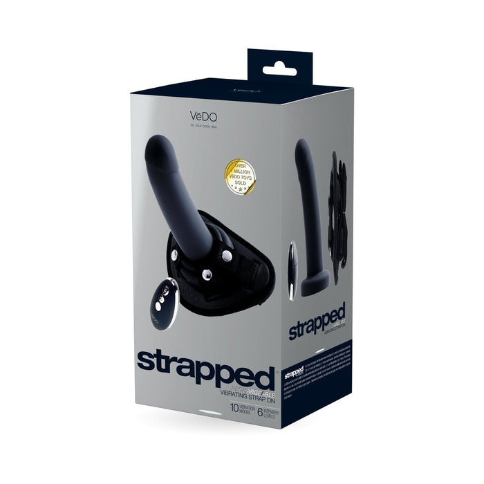 Vedo Strapped Rechargeable Strap - on Just Black - SexToy.com