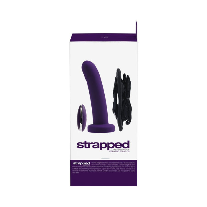 Vedo Strapped Rechargeable Vibrating Strap - on Deep Purple - SexToy.com