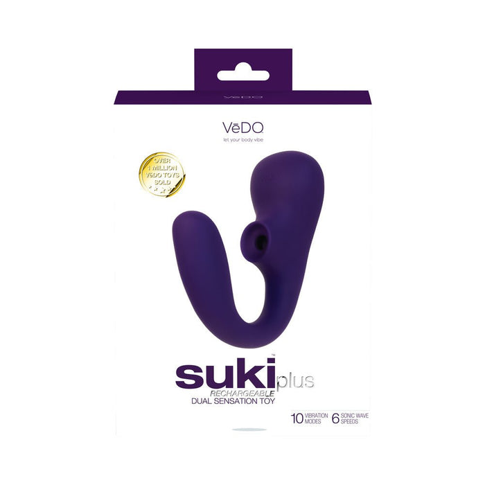 Vedo Suki Plus Rechargeable Dual Sonic Vibe Deep Purple - SexToy.com