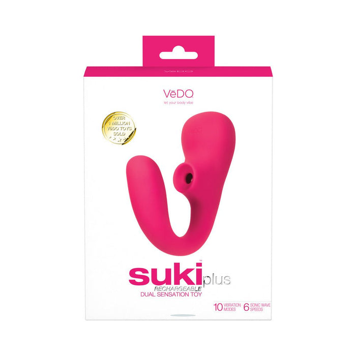 Vedo Suki Plus Rechargeable Dual Sonic Vibe Foxy Pink - SexToy.com