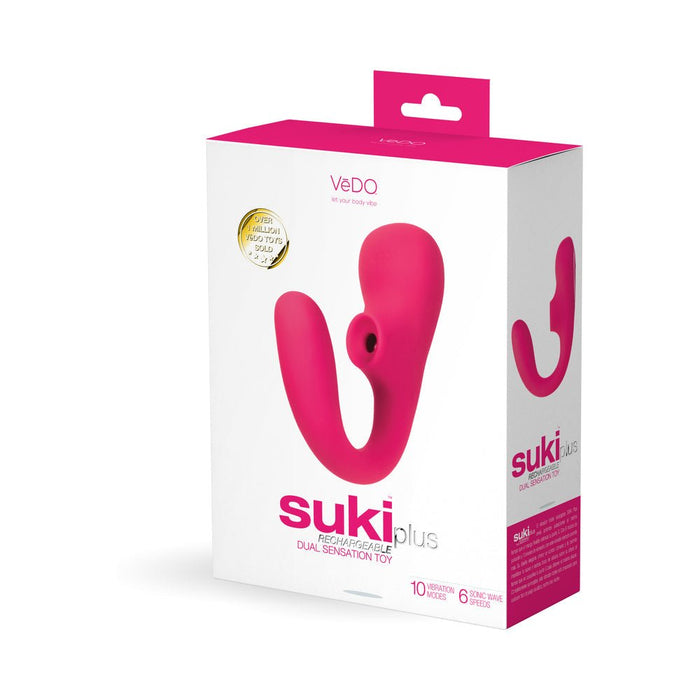 Vedo Suki Plus Rechargeable Dual Sonic Vibe Foxy Pink - SexToy.com