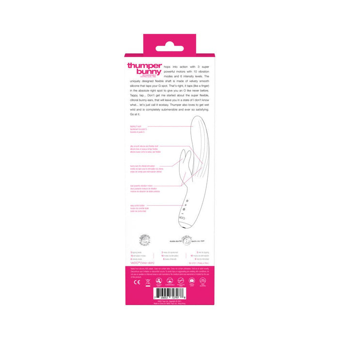 Vedo Thumper Bunny Rechargeable Dual Vibe Pretty Pink - SexToy.com