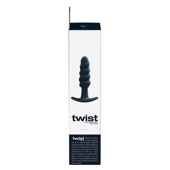 Vedo Twist Rechargeable Silicone Vibrating Anal Plug Black - SexToy.com