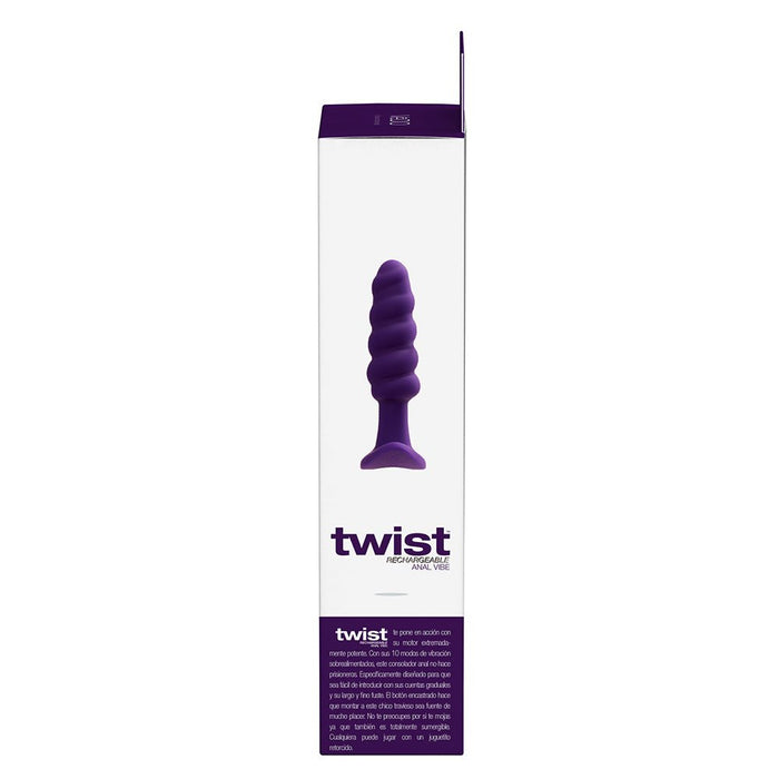 Vedo Twist Rechargeable Silicone Vibrating Anal Plug Purple - SexToy.com