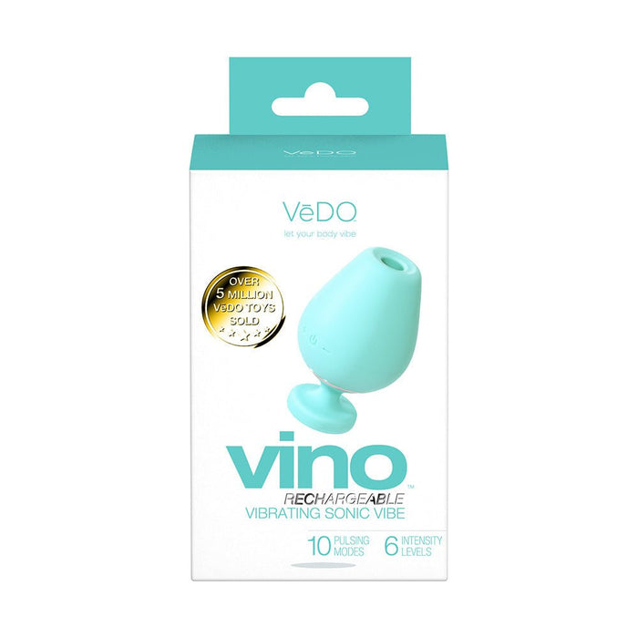 Vedo Vino Rechargeable Vibrating Sonic Vibe Turquoise - SexToy.com