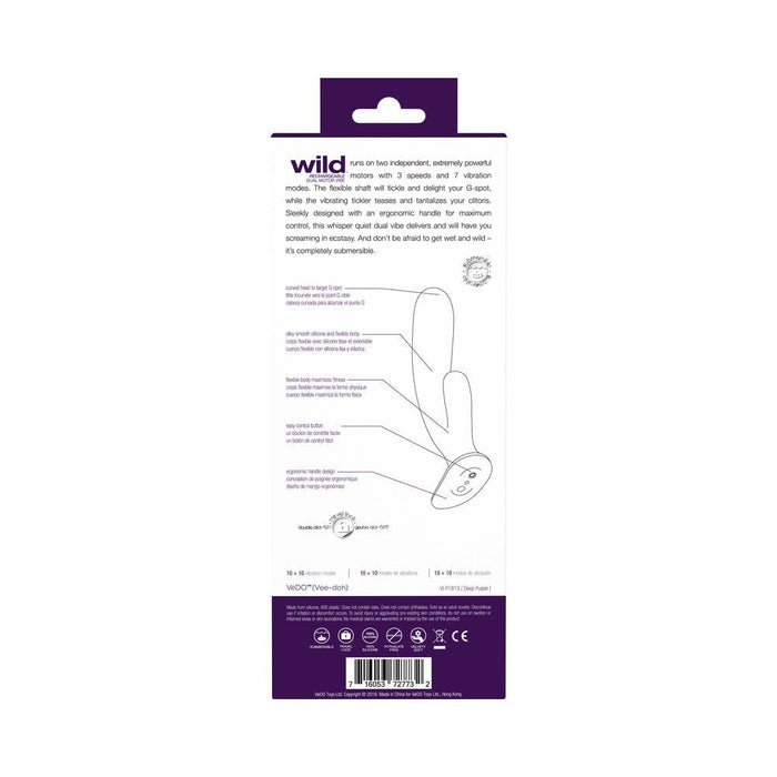 Vedo Wild Rechargeable Dual Vibe Purple - SexToy.com