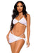 3 Pc Rhinestone Halter Bra Top, G-String Panty, and Sarong - Small - White - SexToy.com