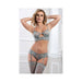 3pc Bralette Cheekini And Stocking Set Platinum O/s - SexToy.com