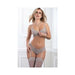 3pc Front Zipper Bralette Cheekini Set Gray Lilac O/s - SexToy.com