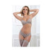 3pc Front Zipper Bralette Cheekini Set Gray Lilac O/s - SexToy.com