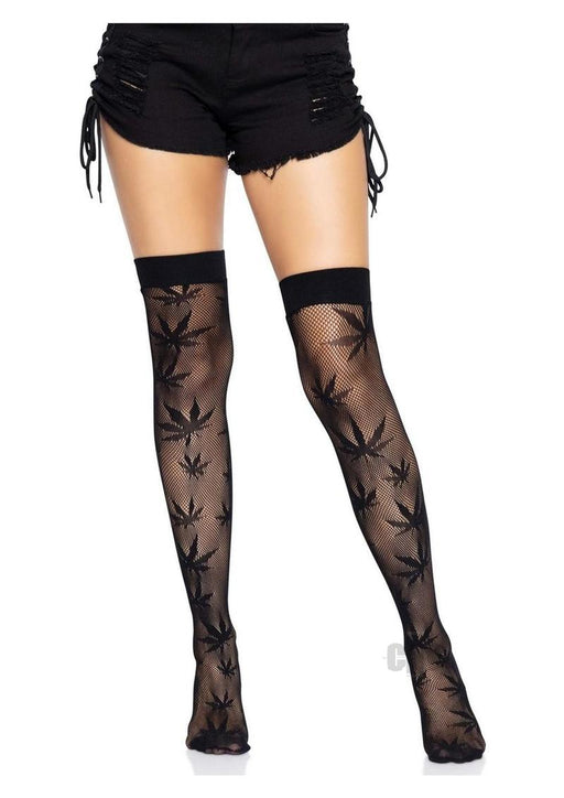 420 Net Thigh High Os Black - SexToy.com