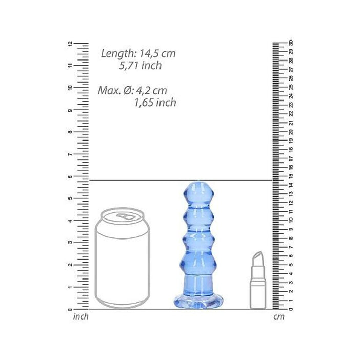 Realrock Crystal Clear Curvy 5.5 In. Dildo/plug Blue | SexToy.com