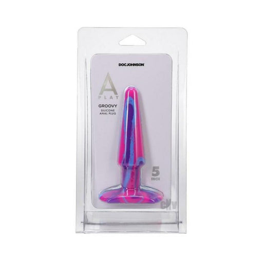 A-play Groovy 5 In. Silicone Anal Plug Berry | SexToy.com