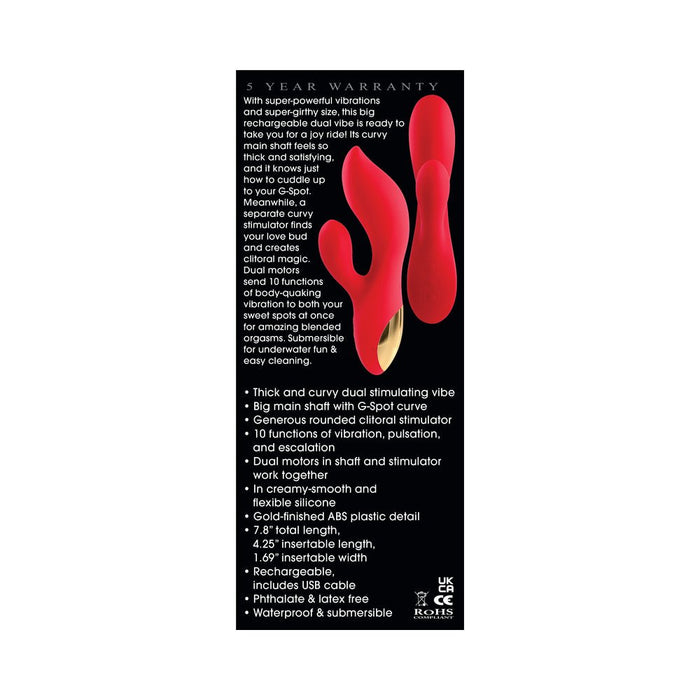 Adam & Eve - Eve's Big And Curvy G Dual Stimulator Red/gold - SexToy.com