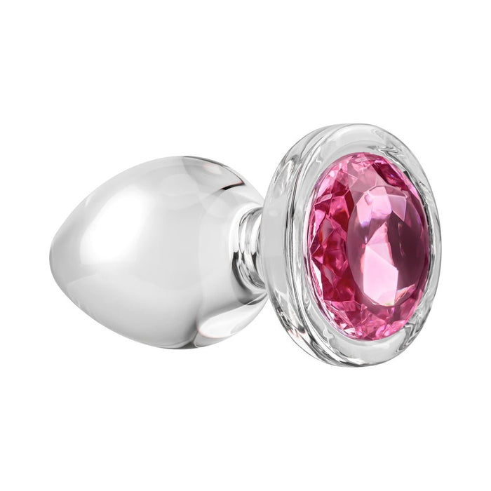 Adam & Eve - Pink Gem Glass Plug Large Pink - SexToy.com