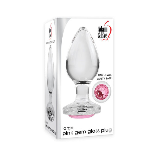 Adam & Eve - Pink Gem Glass Plug Large Pink - SexToy.com