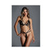 Adore The Flame Strappy Lace Bra & Thong Black O/s - SexToy.com