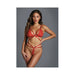 Adore The Flame Strappy Lace Bra & Thong Red O/s - SexToy.com