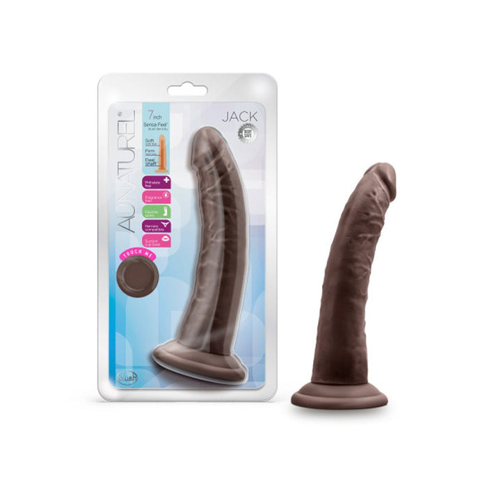 Au Naturel Jack Dildo 7 In. Chocolate - SexToy.com