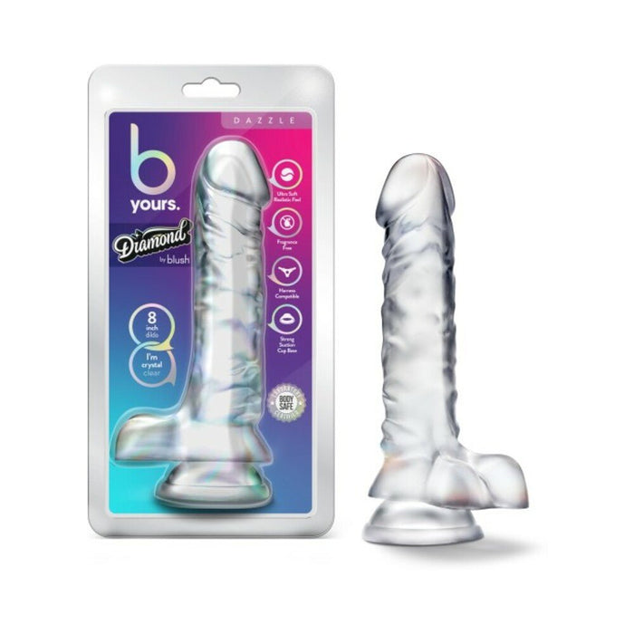 B Yours Diamond Dazzle 8 In. Realistic Dildo Clear - SexToy.com