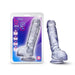 B Yours Plus Hearty N' Hefty 9 In. Dildo With Balls & Suction Cup Clear - SexToy.com