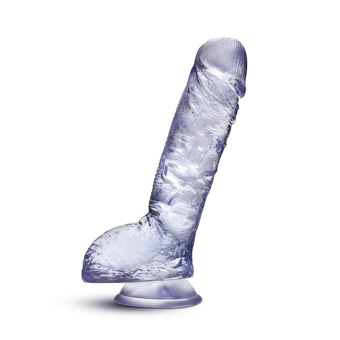 B Yours Plus Hearty N' Hefty 9 In. Dildo With Balls & Suction Cup Clear - SexToy.com