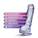 B Yours Plus Hearty N' Hefty 9 In. Dildo With Balls & Suction Cup Clear - SexToy.com