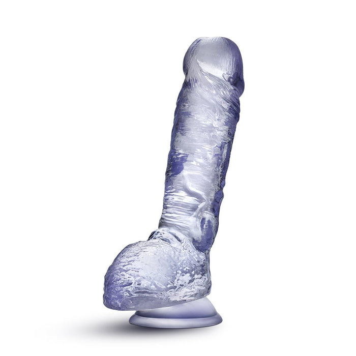 B Yours Plus Hearty N' Hefty 9 In. Dildo With Balls & Suction Cup Clear - SexToy.com