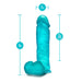 B Yours Plus Mount N' Moan 9 In. Dildo With Balls & Suction Cup Teal - SexToy.com