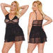 Babydoll & G-String-Black O/S X - SexToy.com