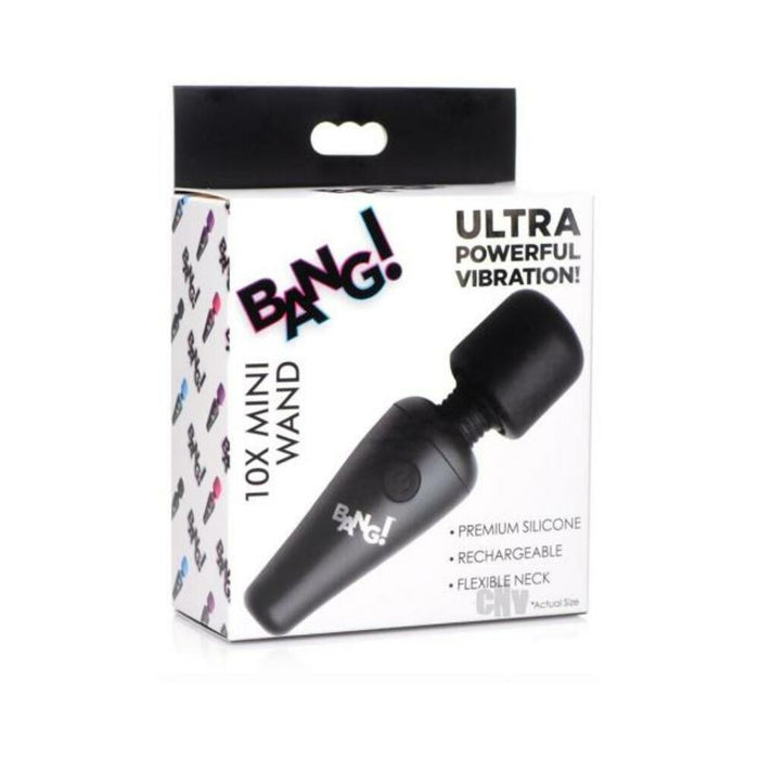 Bang 10x Vibe Mini Silicone Wand Black - SexToy.com