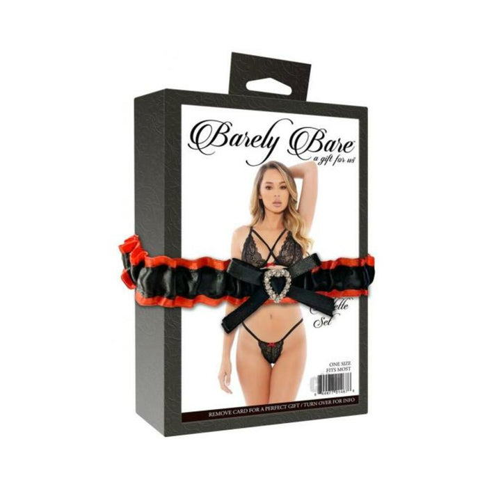 Barely Bare X Strap Bralette Set Black Os | SexToy.com